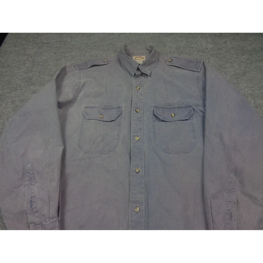 Vintage Banana Republic Shirt Mens Large Blue Chambray Workwear Hong Kong 90s